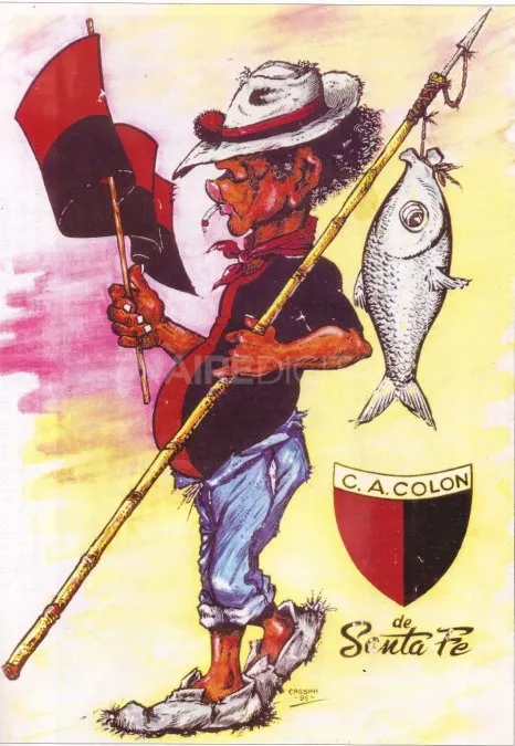 Dibujo de Ángel Cassini: "Un Sabalero de corazón". Muchos hinchas sabaleros de nuestra ciudad tienen tatuada esta imagen.