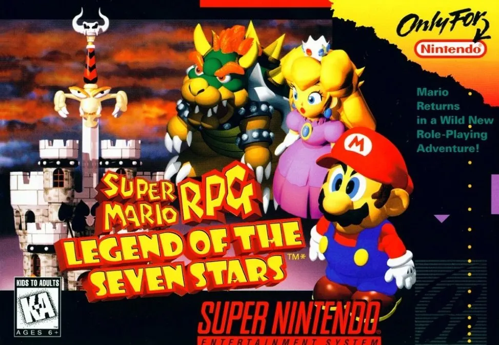 El primer juego RPG de Mario: "Super Mario RPG", lanzado en Japón en el año 1996.