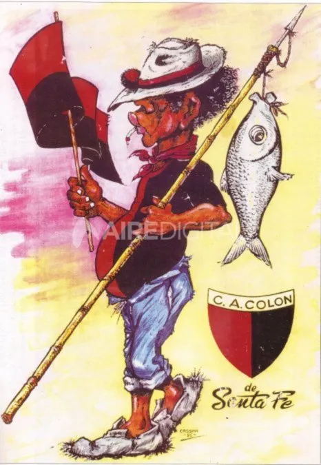 Dibujo de Ángel Cassini: Un Sabalero de corazón. Muchos hinchas sabaleros de nuestra ciudad tienen tatuada esta imagen.